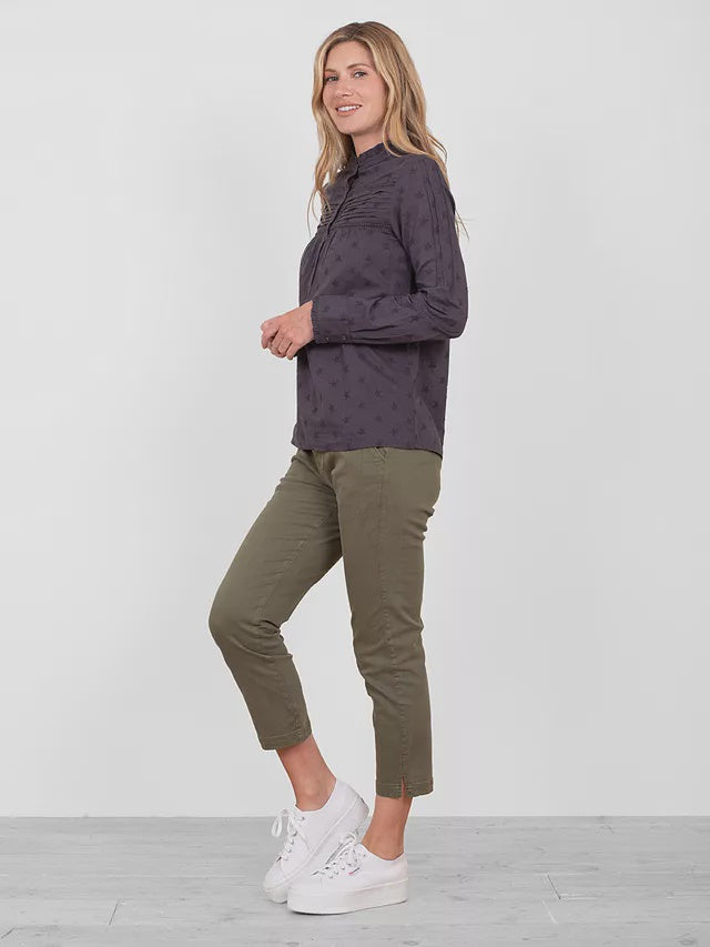 Brakeburn Lumi Charcoal Long Sleeve Blouse