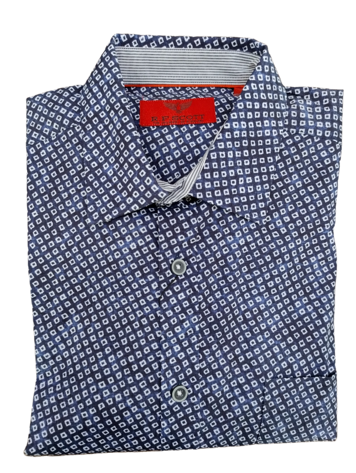R.F. Scott Feilding Dark blue with white diamond Long Sleeve Shirt