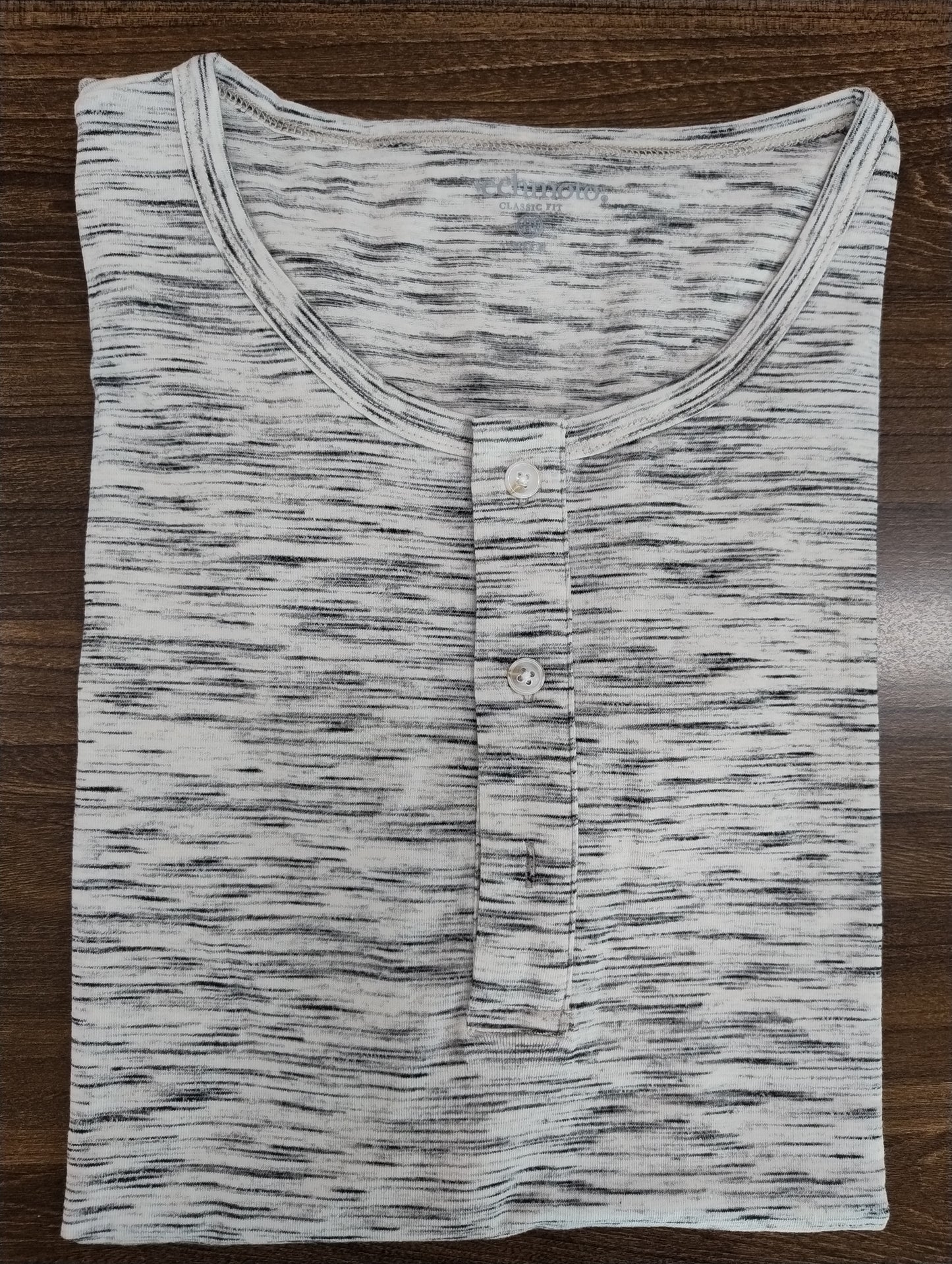 Mechmoto Cream Slub Henley Short Sleeve T-Shirt