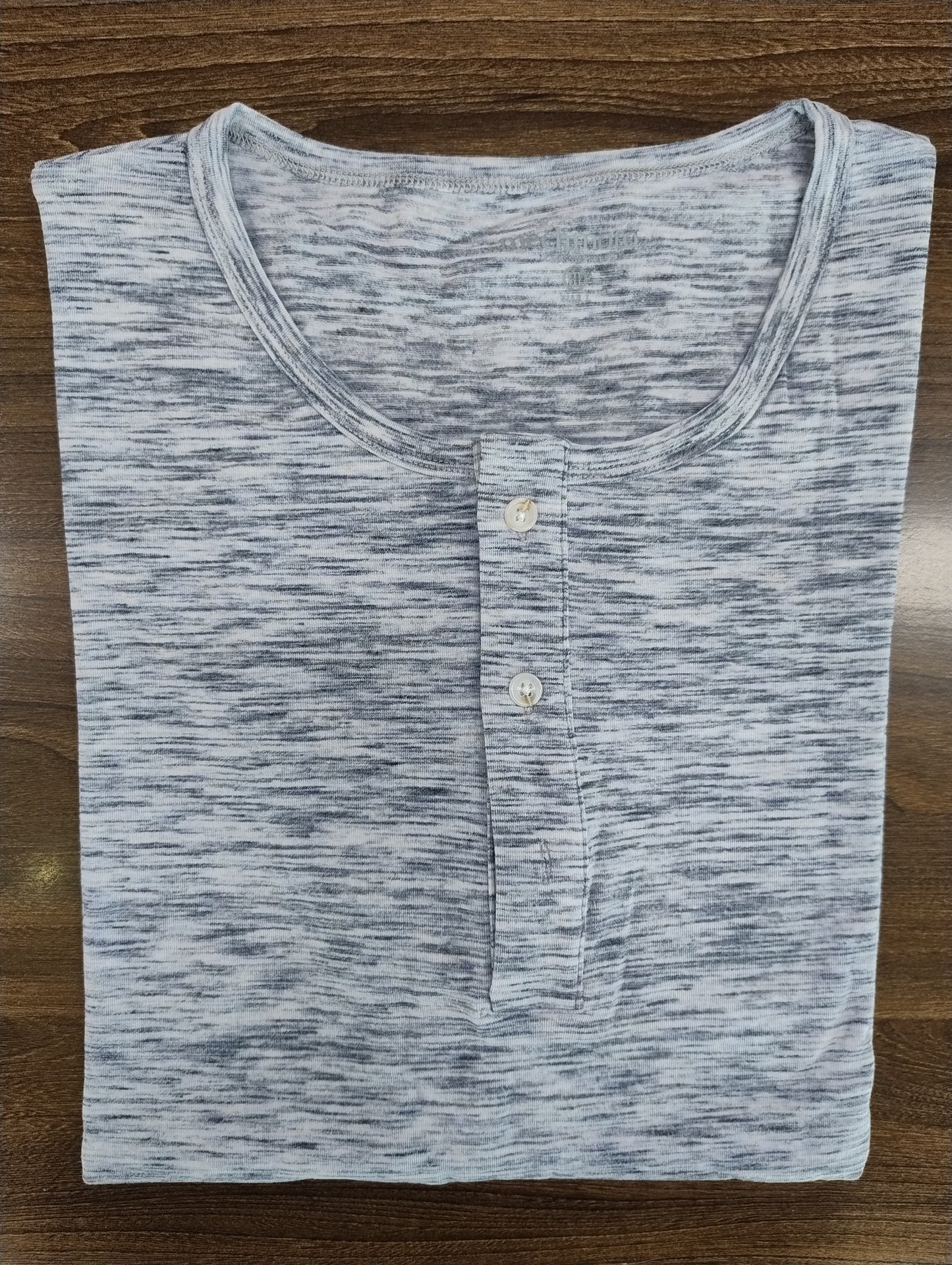 Mechmoto Charcoal Slub Henley Short Sleeve T-Shirt