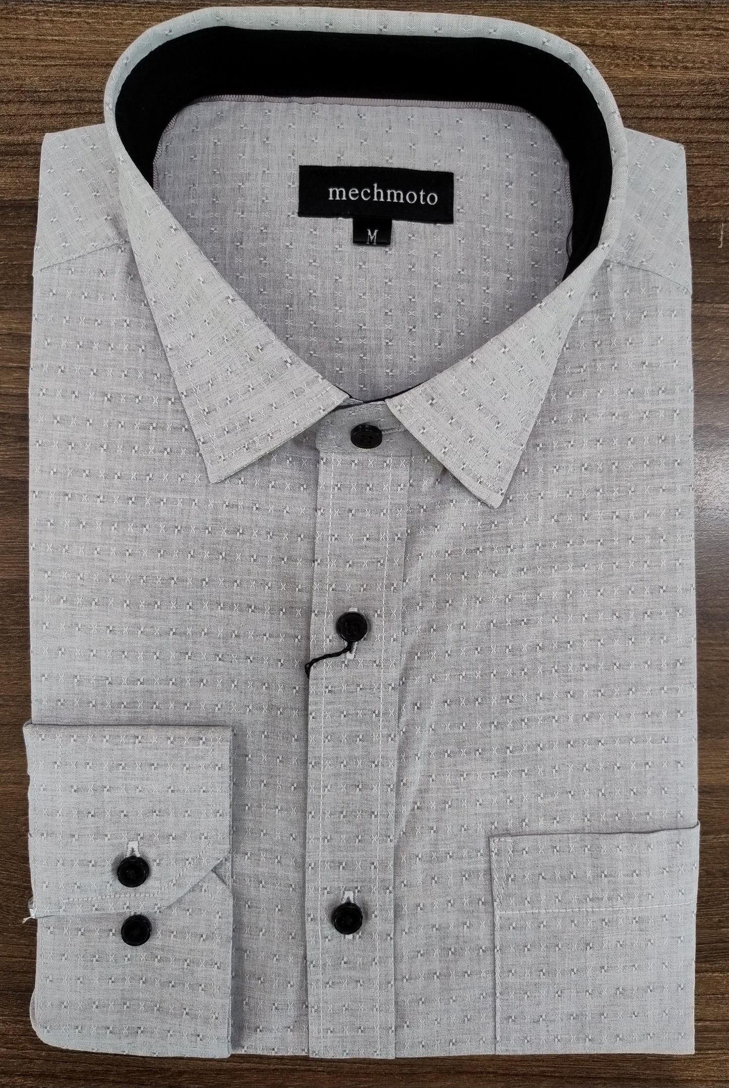 Mechmoto Light Grey Dobby Long Sleeve Shirt