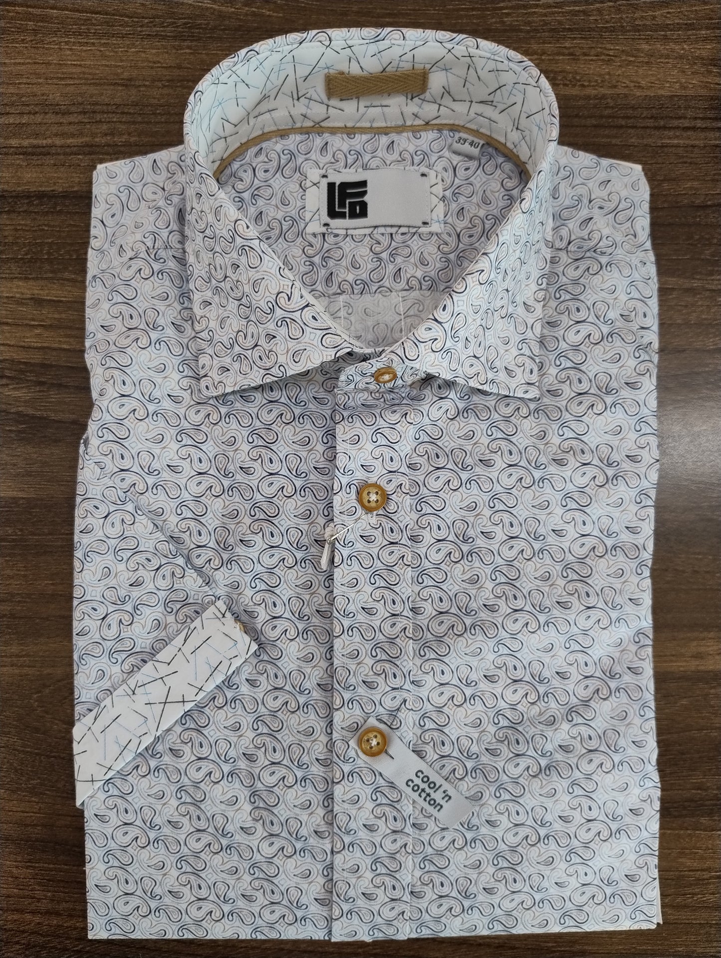 LFD Taupe Paisley Short Sleeve Shirt