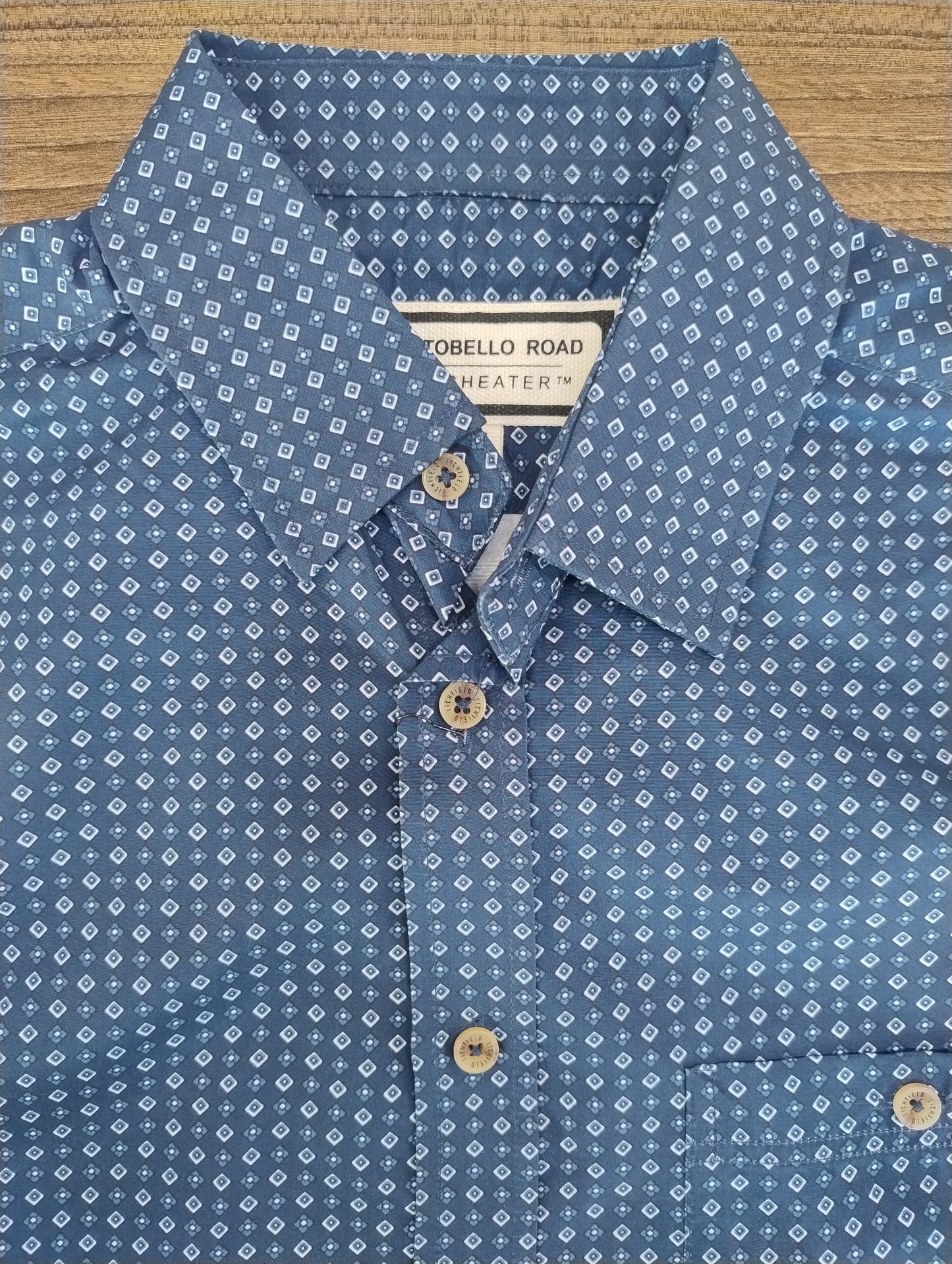 Portobello Road Navy Geometric Long Sleeve Shirt