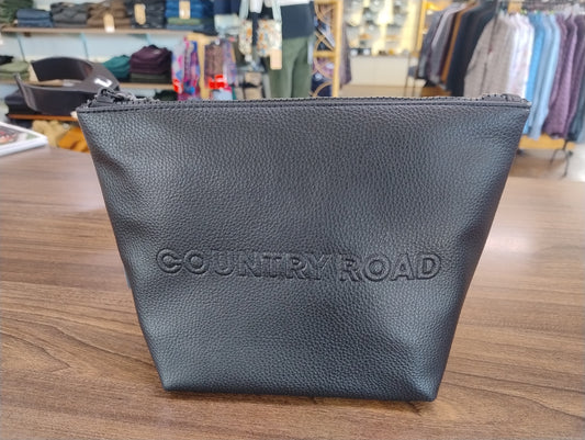 Country Road Branded DTL Tri Cosmetic Bag-Black