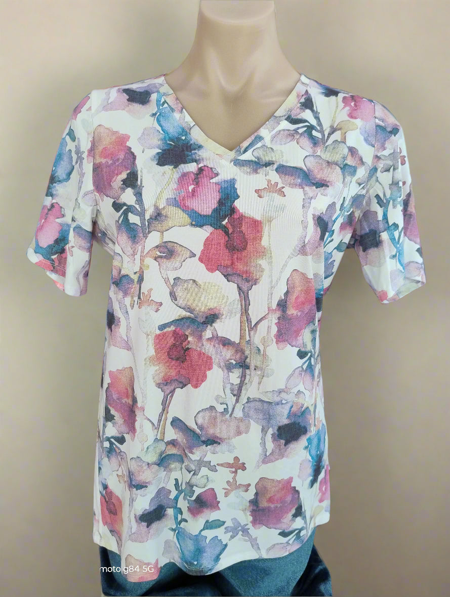 Renoma Pablo V Neck Floral Top - Multi