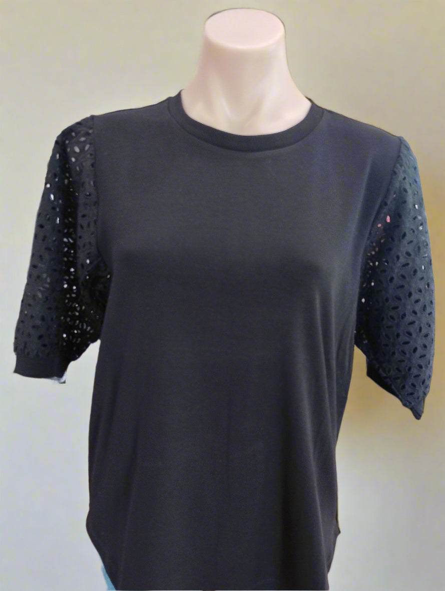 Maglia Bonnie Embroidered Short Sleeve T-Shirt - Black