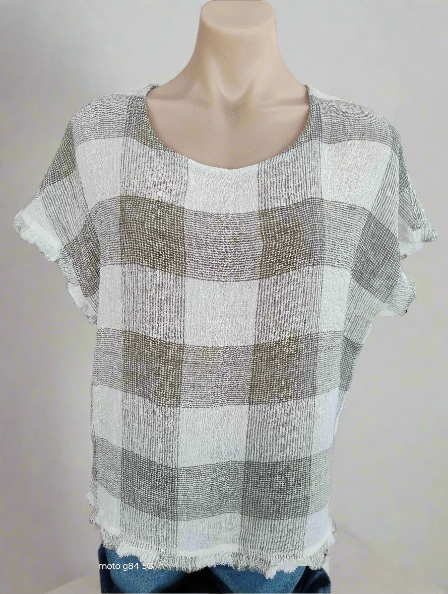 Maglia Lauren Frill Top with Cap Sleeve - Olive