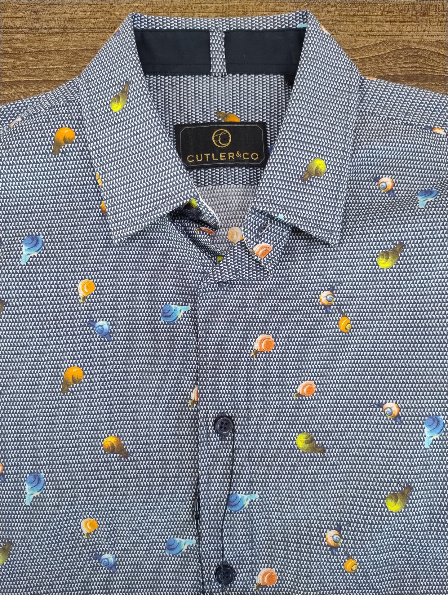 Cutler Nigel Dark Blue Casual Long Sleeve Shirt