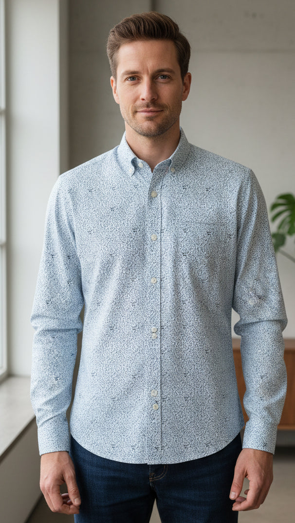 Two Flowers Polar Bears Long Sleeved Shirt