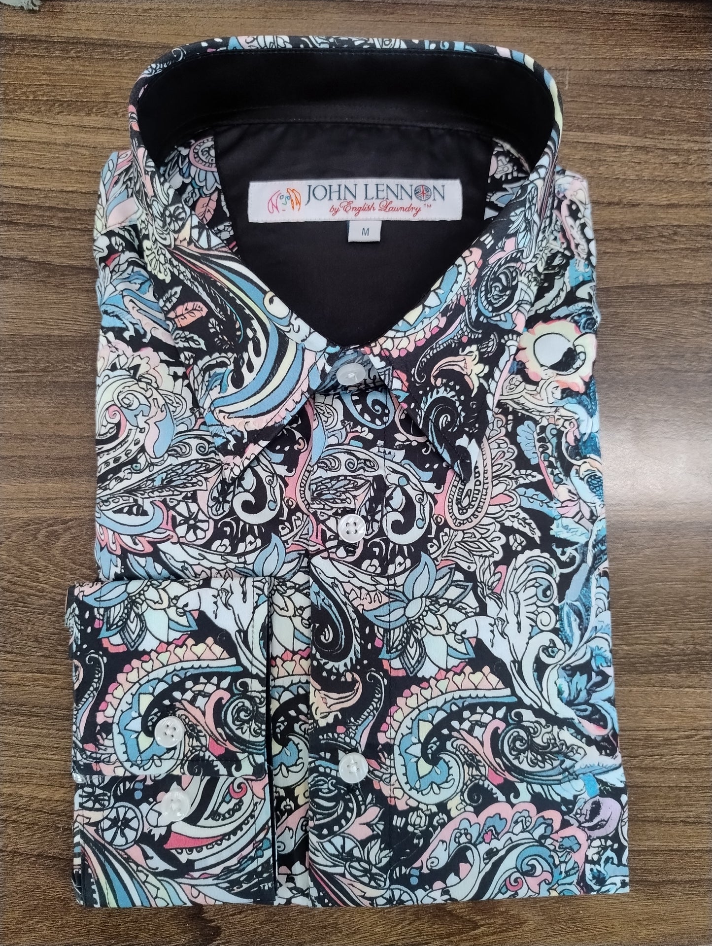 John Lennon Black Multi Paisley Print Long Sleeve Shirt