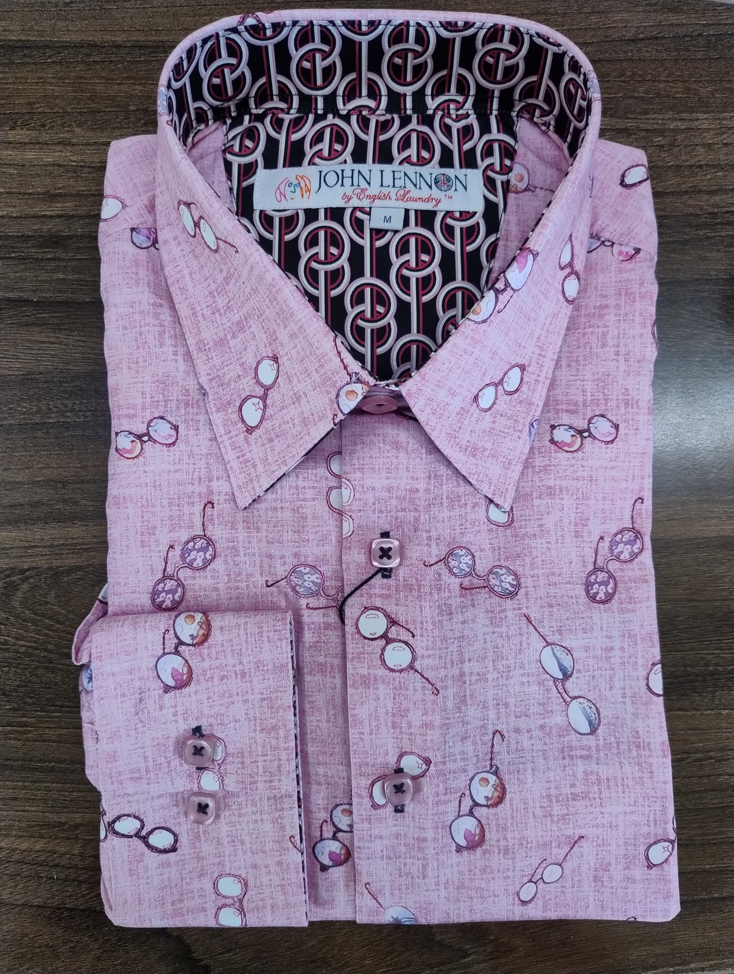 John Lennon Pink Eyeglasses Long Sleeve Shirt