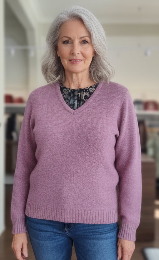 Noble Wilde Women's Classic V Neck Sweater