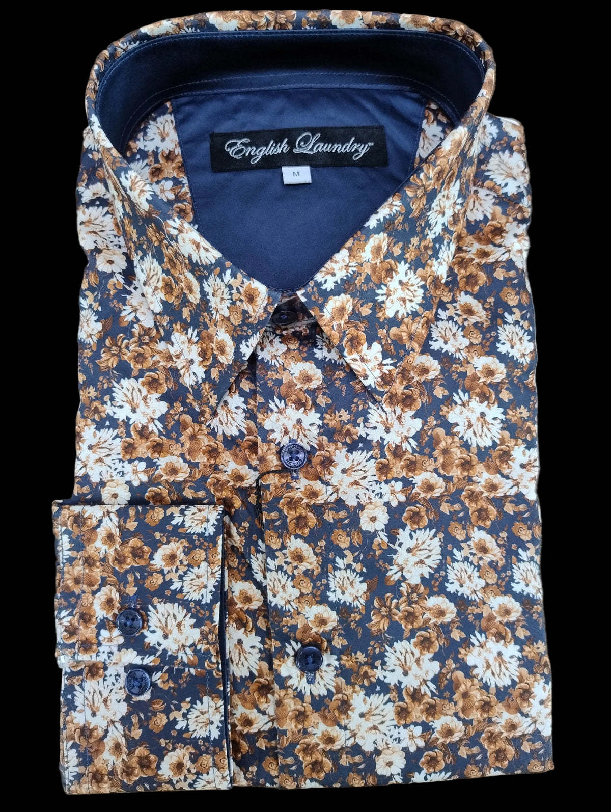 English Laundry Navy/White Multi Long Sleeve Shirt