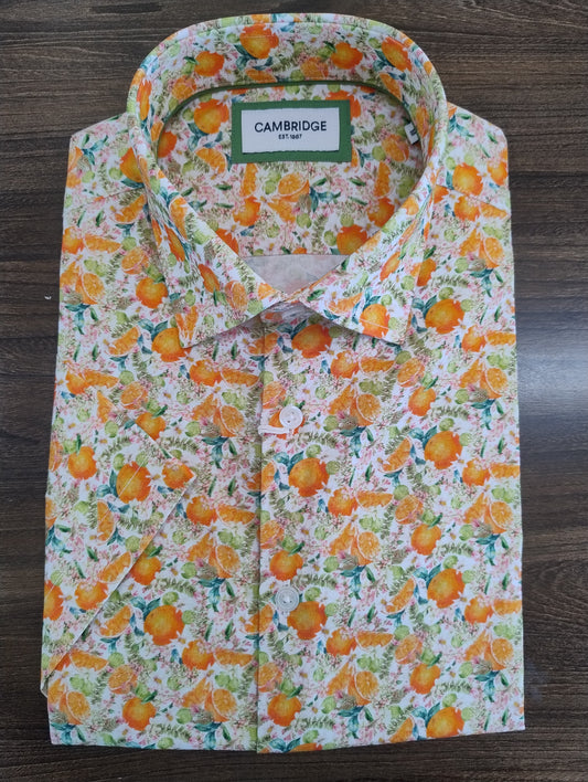 Cambridge Portsea Oranges Short Sleeve Shirt A1