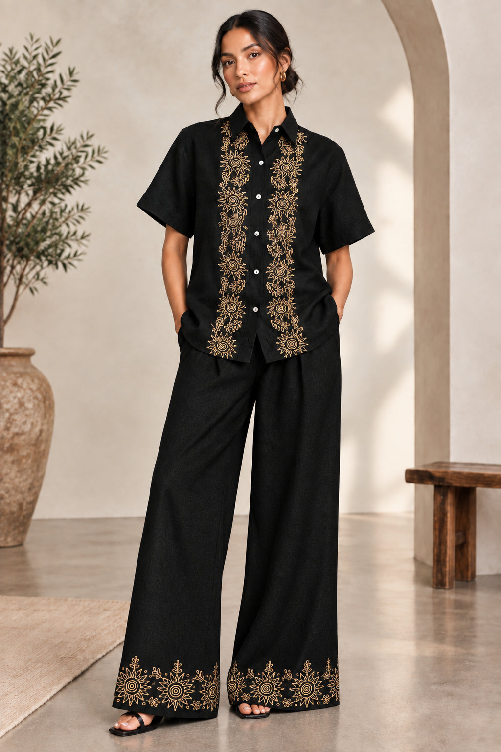 Nmbr Rose Koa Shirt - Cocoa Bliss