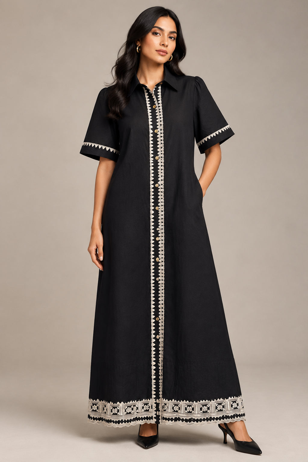 Nmbr Rose Ginny Dress - Black/Gold