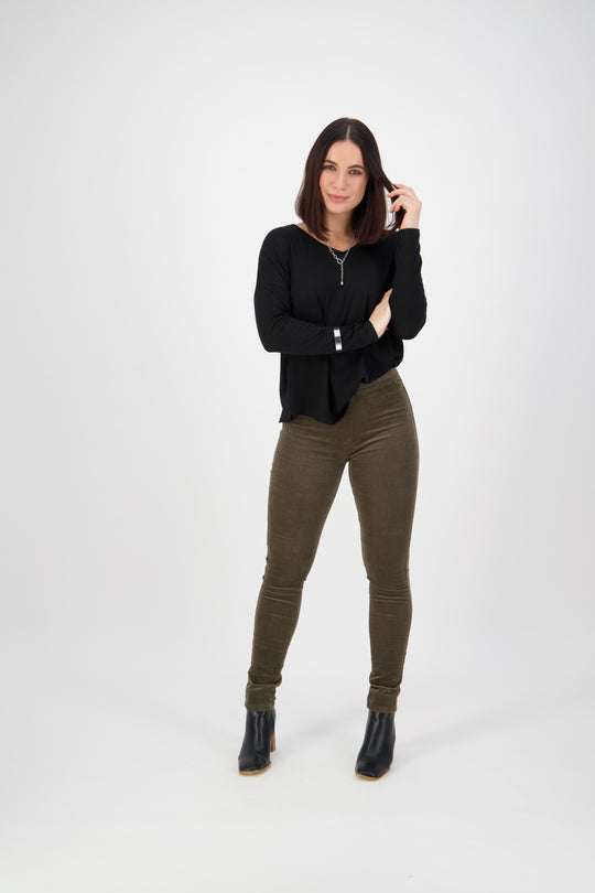 Vassalli Skinny Pull on Cord Pants