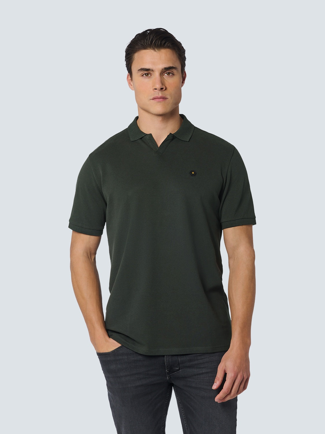 No Excess Polo Stretch Solid Coffee