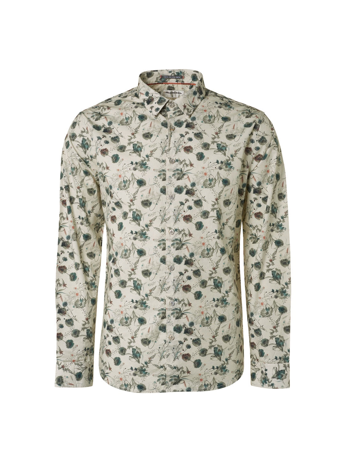 No Excess Allover Print Long Sleeve Shirt Offwhite