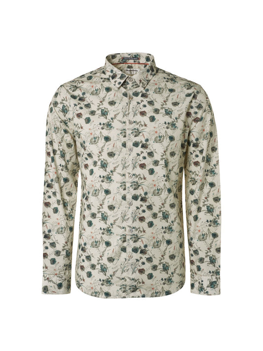 No Excess Allover Print Long Sleeve Shirt Offwhite