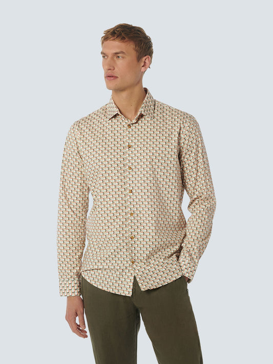 No Excess Allover Print Long Sleeve Shirt Melon