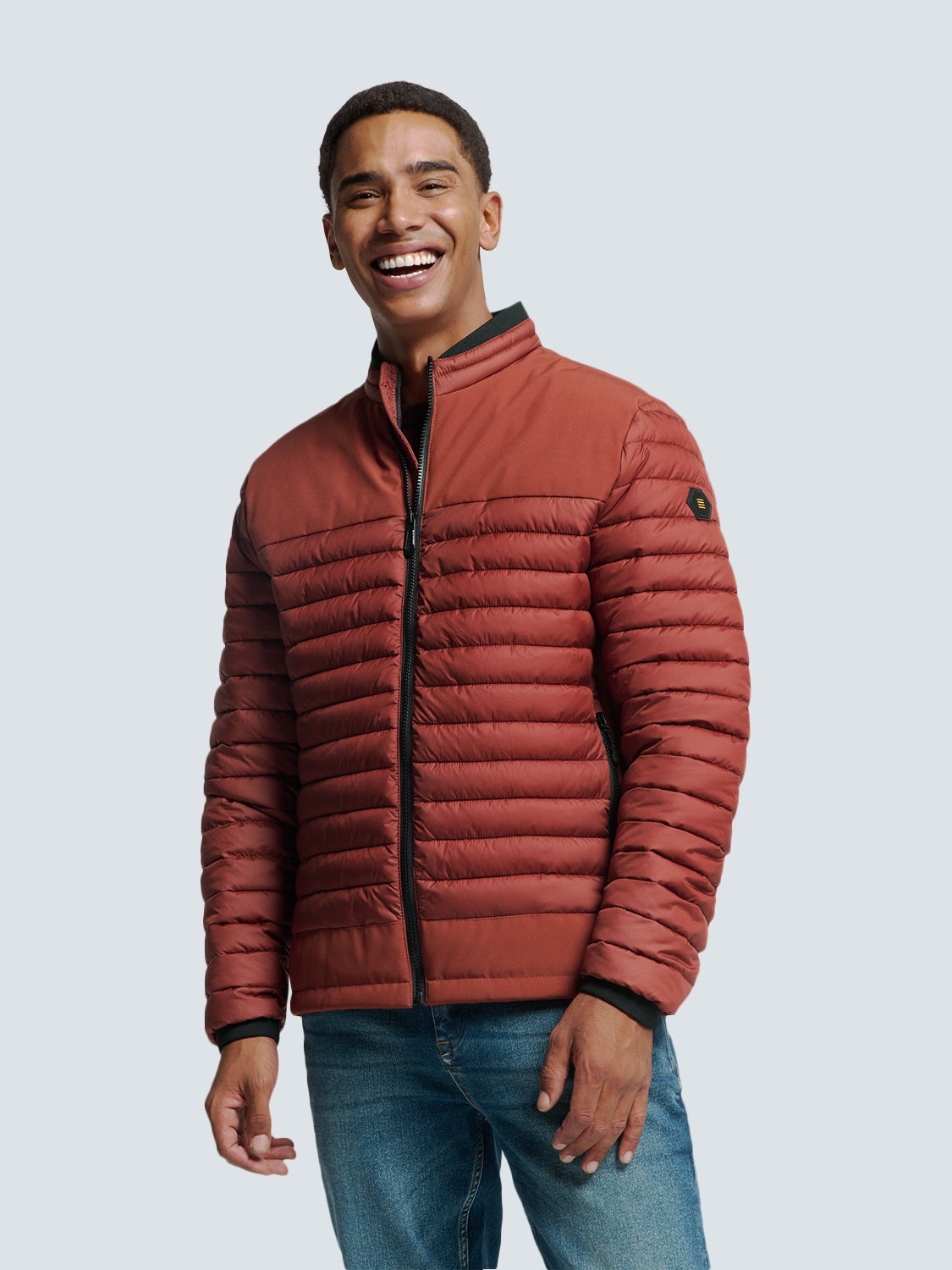 No Excess Lightweight Quilted Jacket with Matte Finish | Rusty