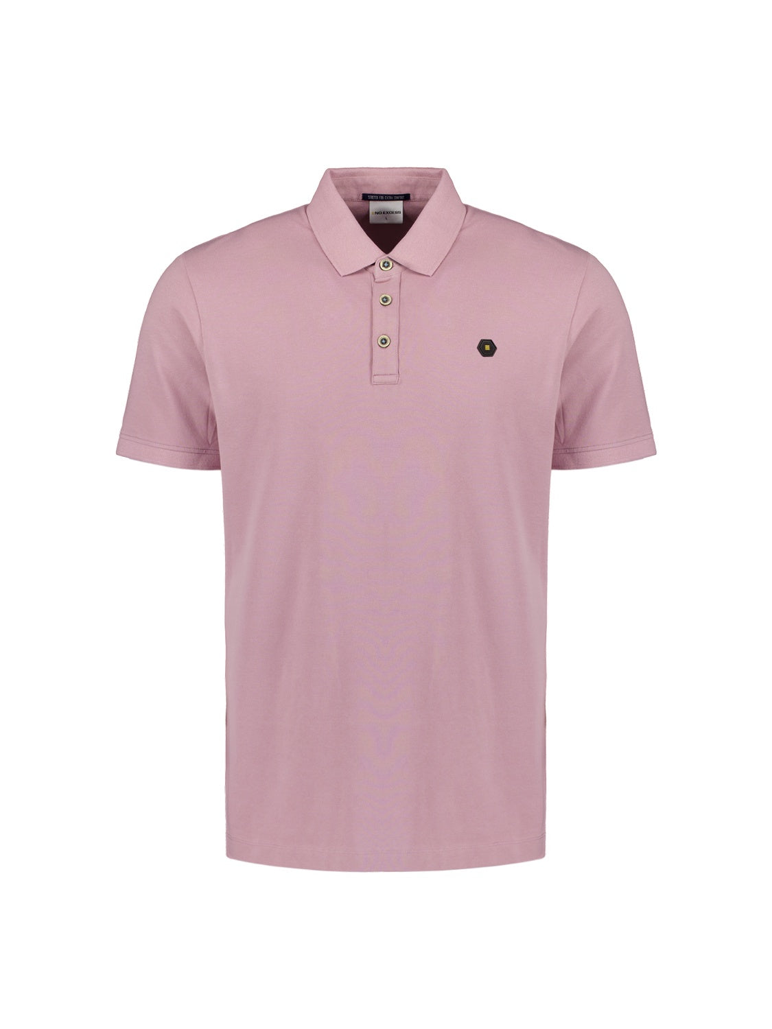 No Excess Mauve Pique Garment Dyed Short Sleeve Polo Shirt