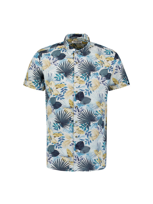 No Excess Cotton Linen Allover print - Blue