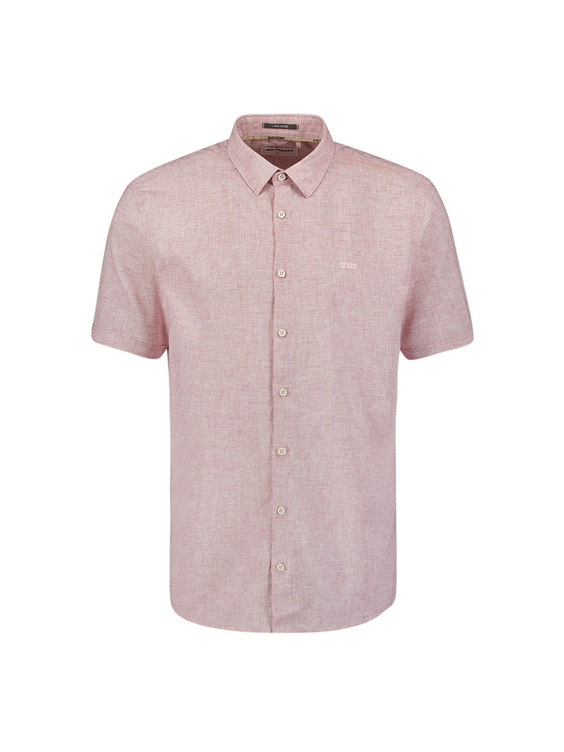 No Excess Mauve Linen Blend Short Sleeve Shirt