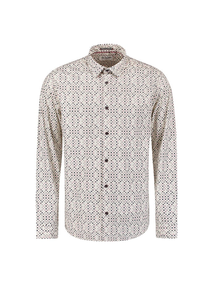 No Excess Printed Stretch Long Sleeve Shirt - Mauve