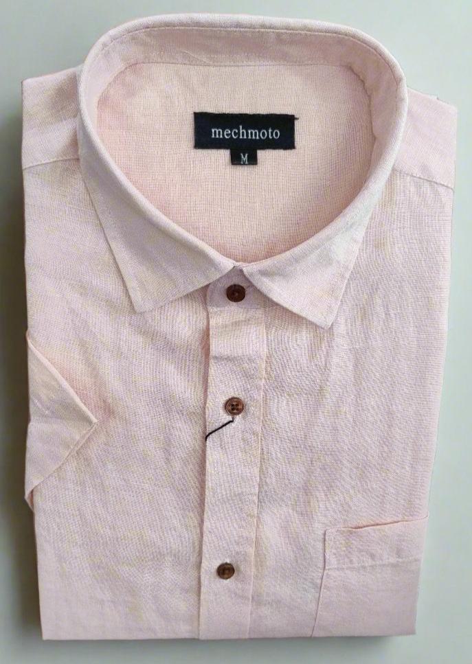 Mechmoto Dirty Pink Linen Short Sleeve Shirt