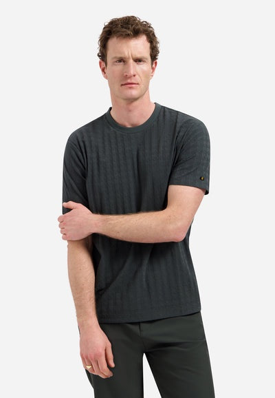 No Excess T-Shirt Crewneck w/ Relief Texture - Dark Steel