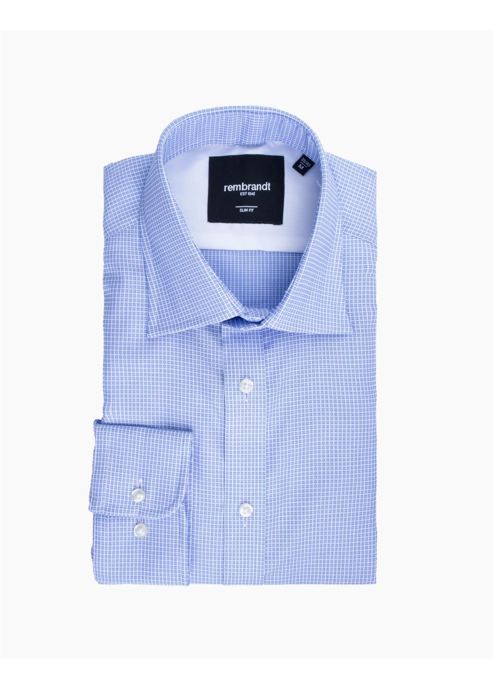 Rembrandt Banks Blue Microdesign Long Sleeve Shirt