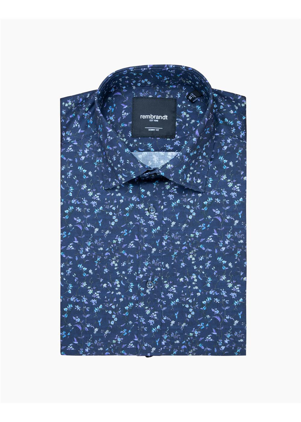 Rembrandt Banks Navy Floral Print Shirt