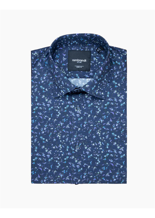 Rembrandt Banks Navy Floral Print Shirt