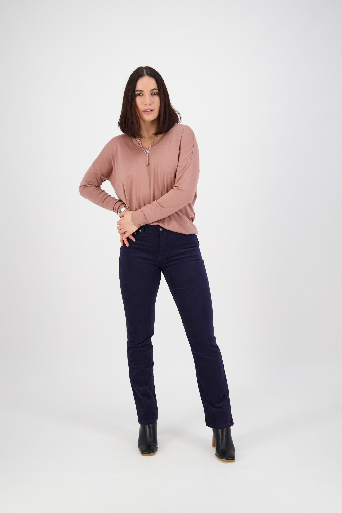 Vassalli Straight Leg Full Length Cord Pant