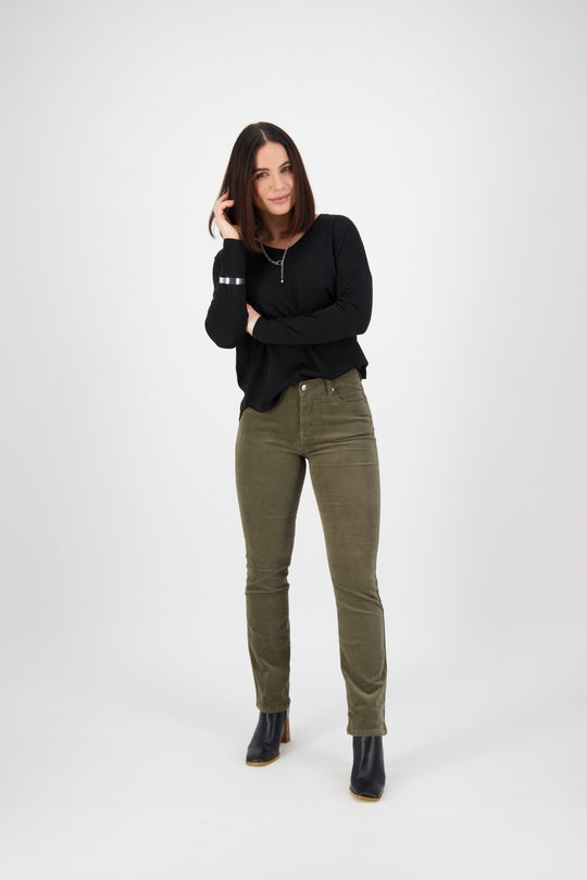 Vassalli Straight Leg Full Length Cord Pant