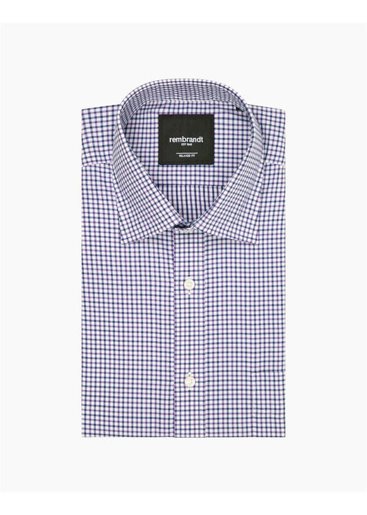 Rembrandt Sinatra Purple & Navy Check Long Sleeve Shirt