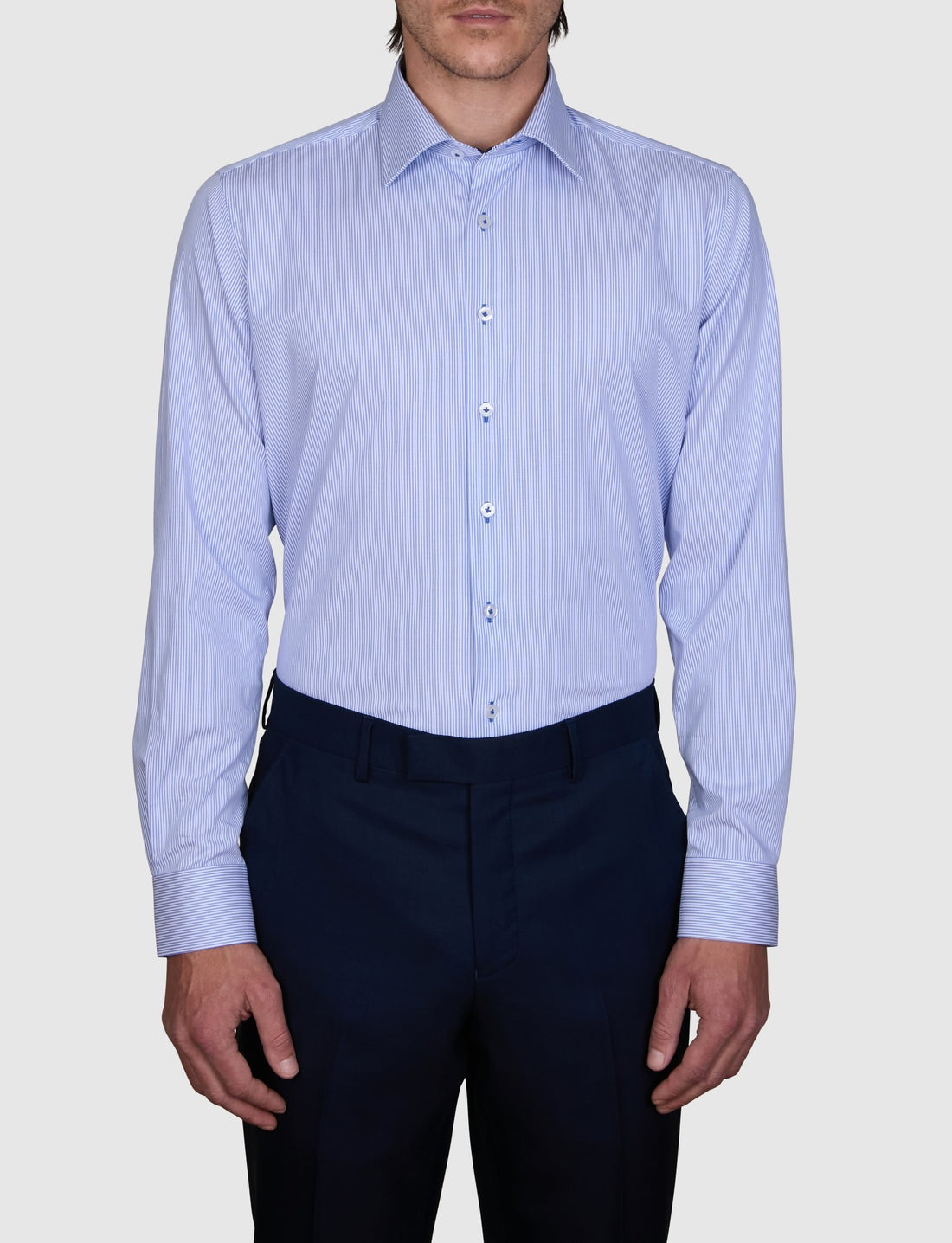 Abelard Bamboo Blend Fine Bengal Stripe - Blueberry