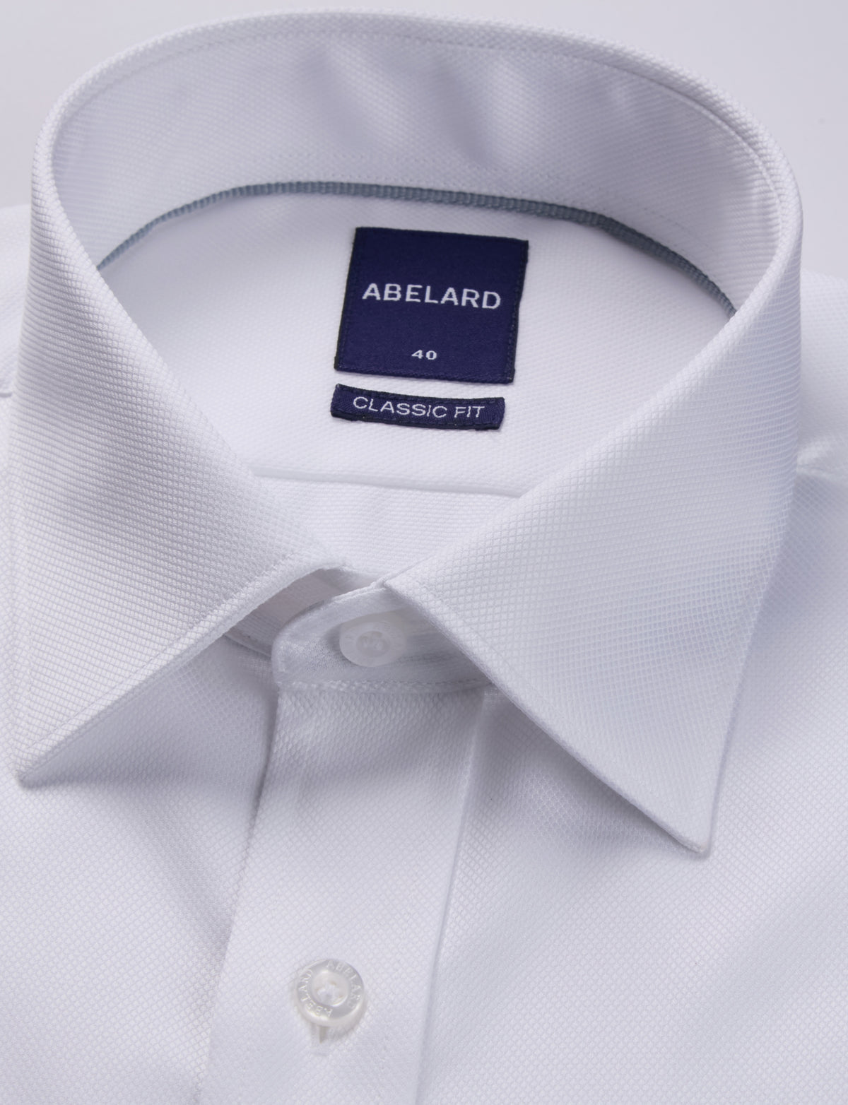 Abelard Antigua White Dobby Classic Fit Long Sleeve Shirt