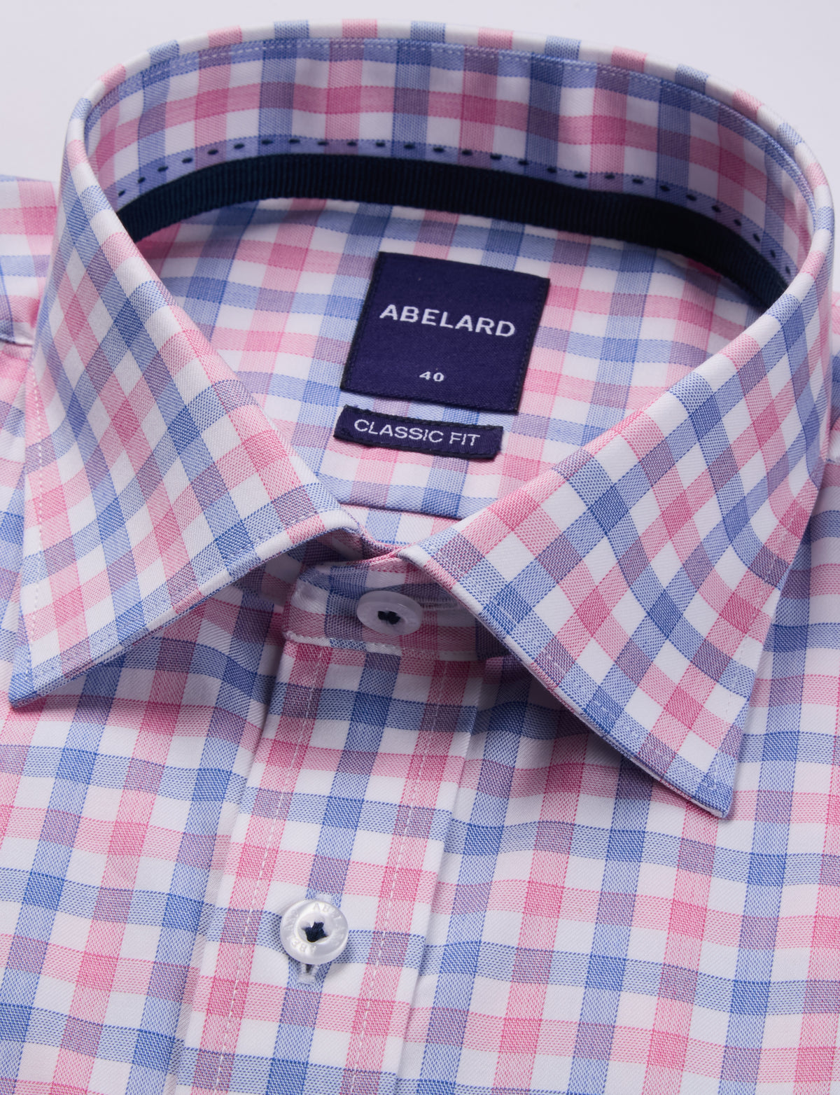 Abelard Torino Fuschia/Blue Check Long Sleeve Shirt