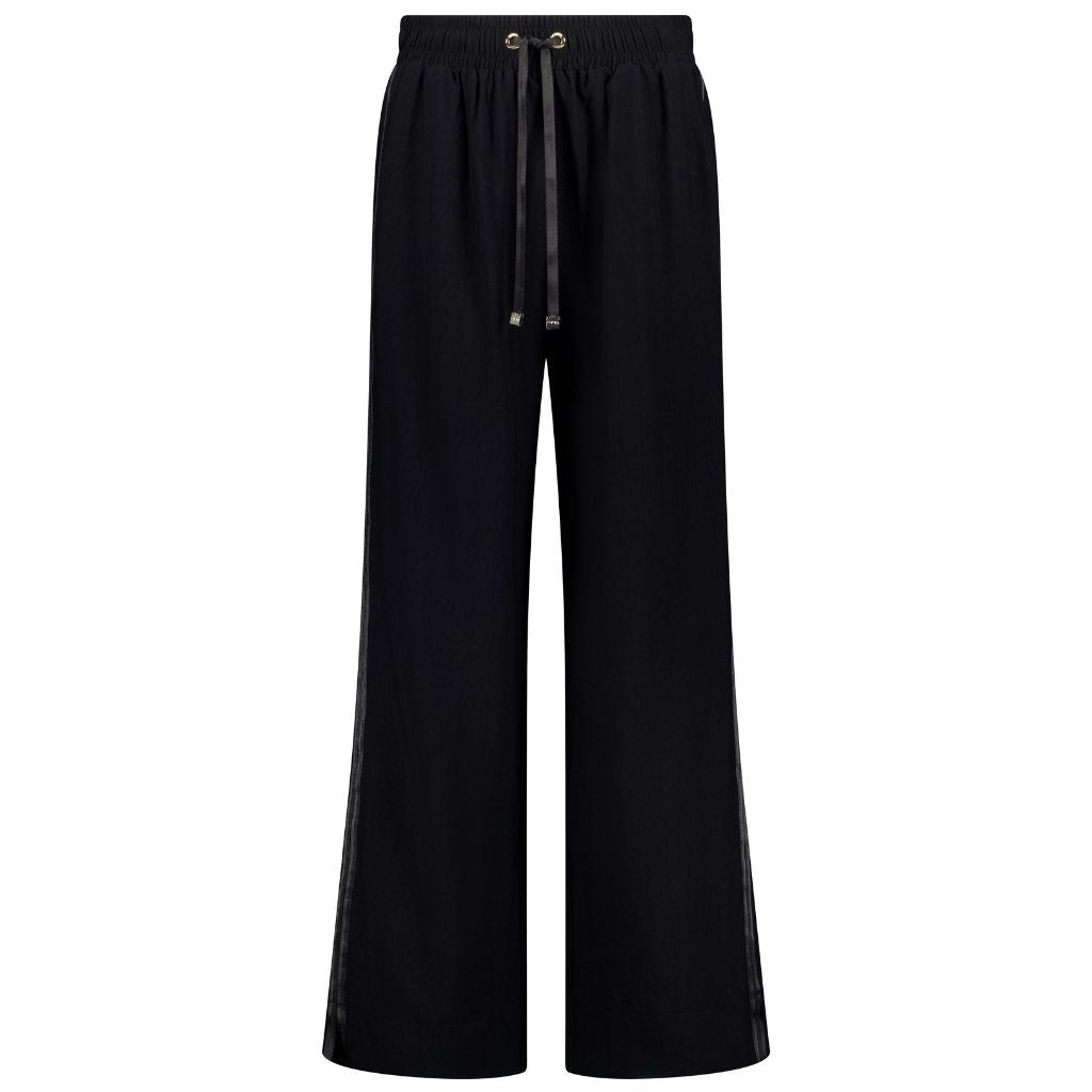 Moke Indiana Wide Leg Track Pants - Black