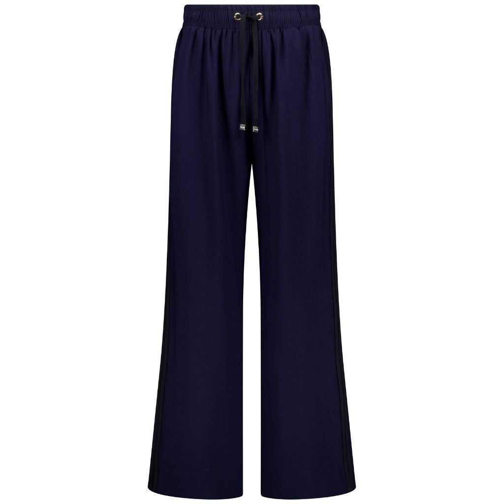 Moke Indiana Wide Leg Track Pants - Navy