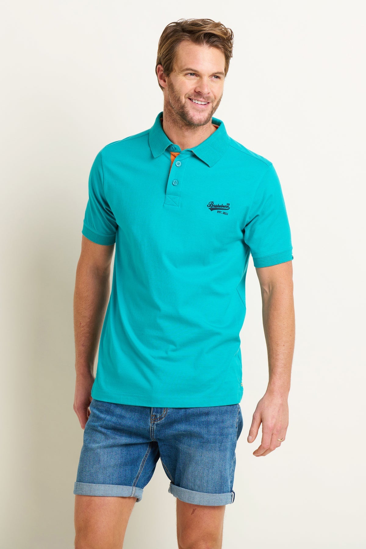 Brakeburn Turquoise Heritage Short Sleeve Polo
