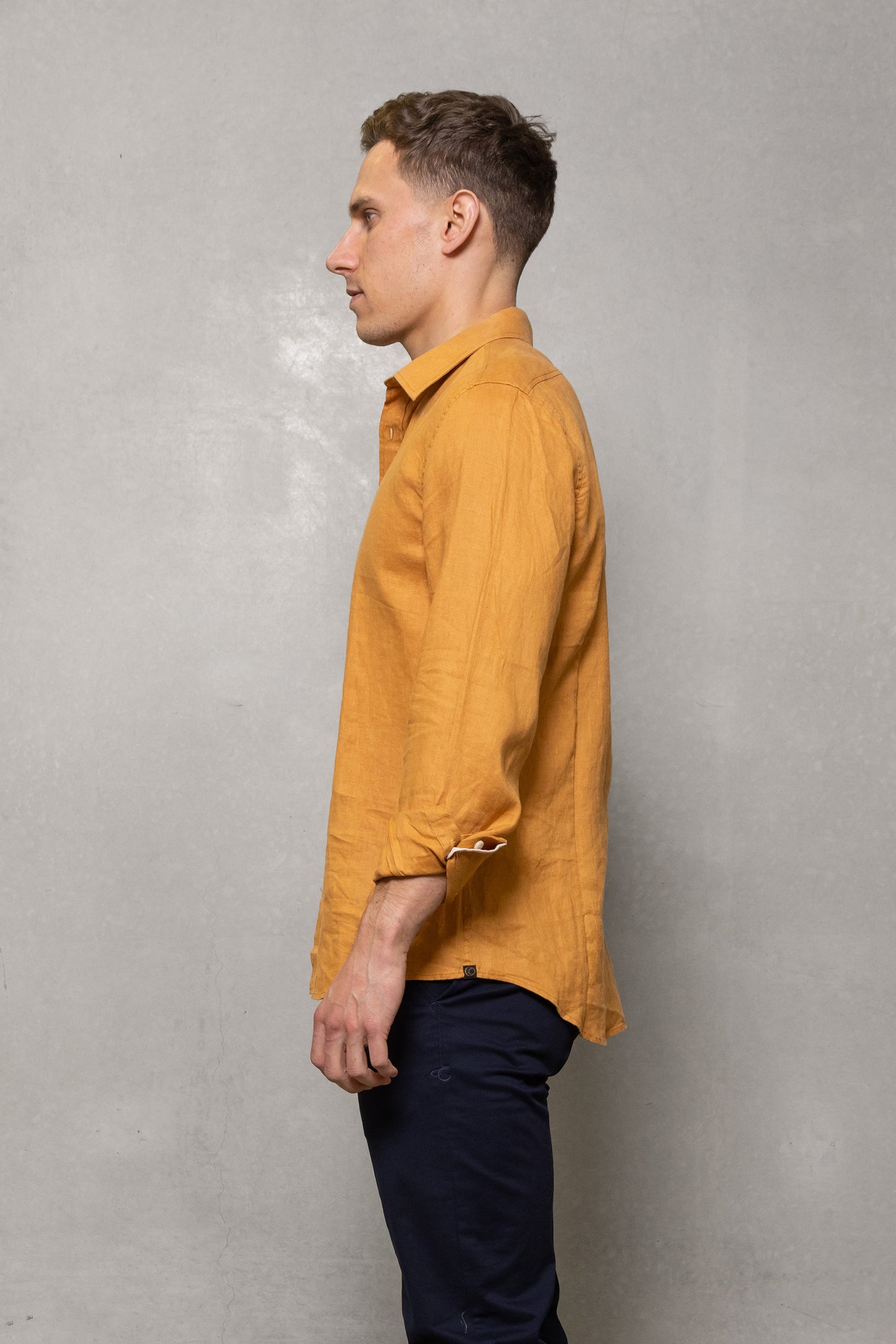 Cutler Blake Linen Long Sleeve Shirt Gold