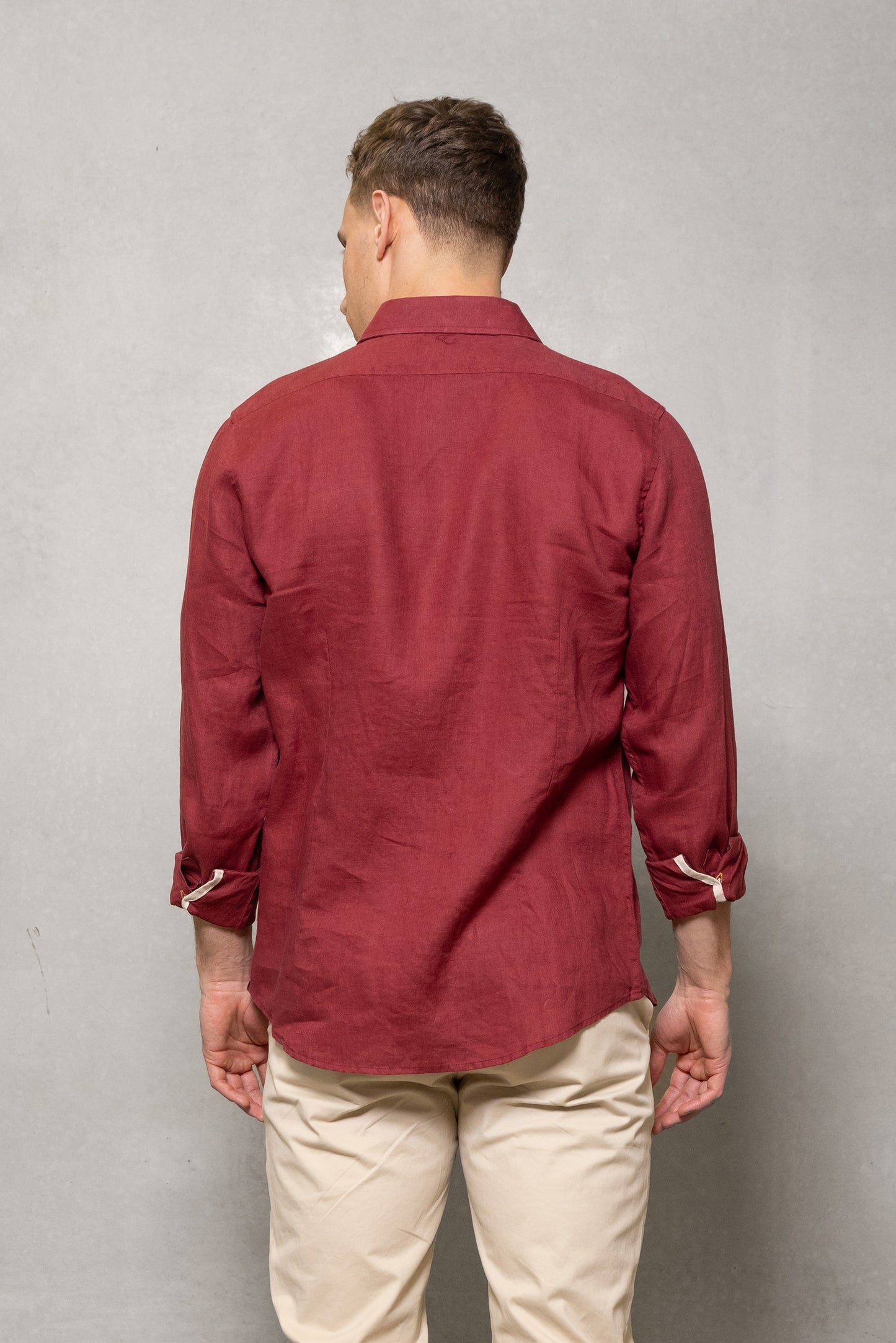 Cutler Blake Linen Long Sleeve Shirt Embers