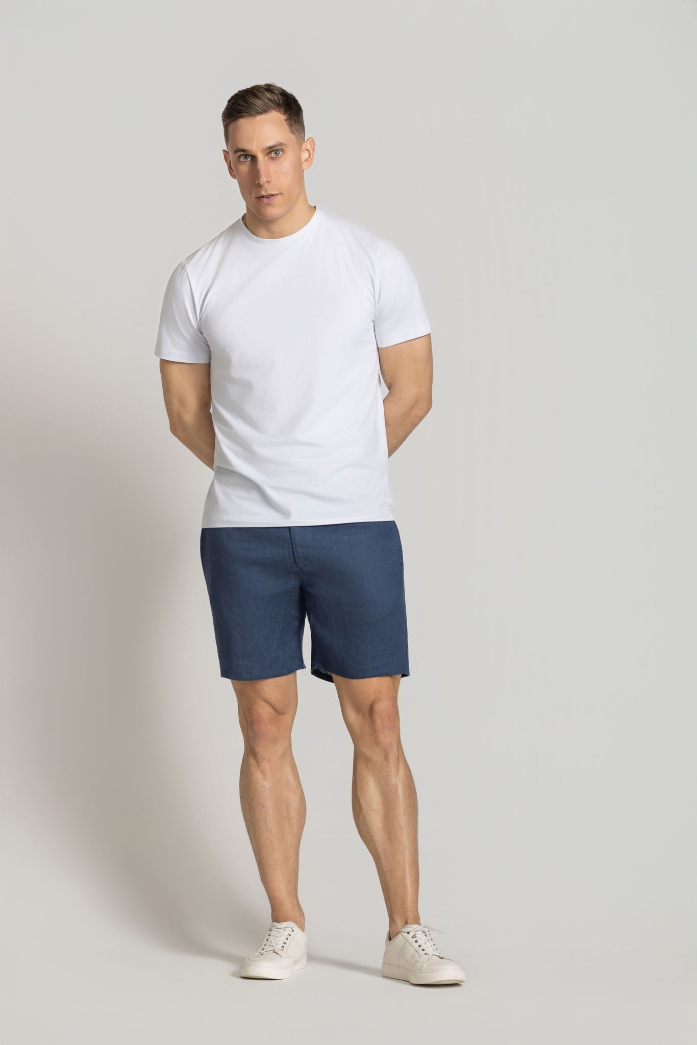 Cutler Matthew Linen Shorts - Slate Blue