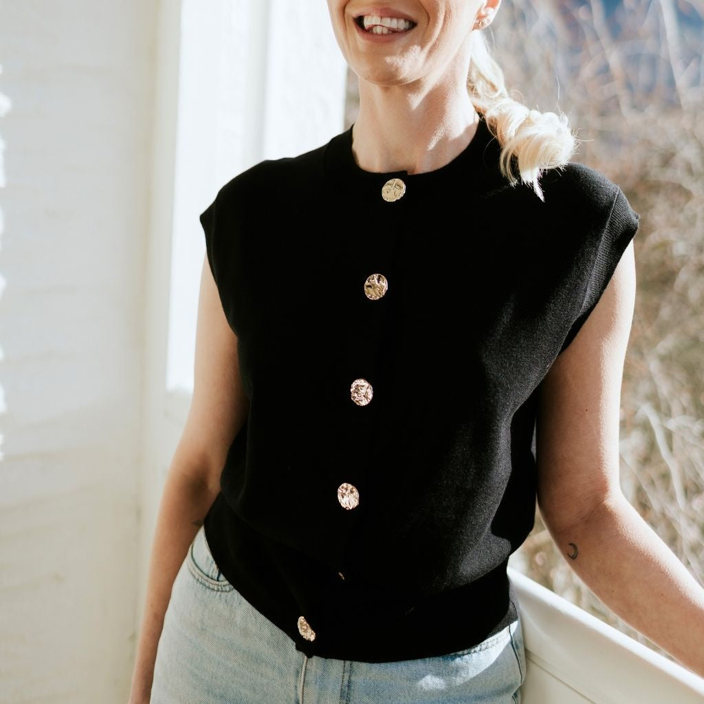 Moke Camilla Sweater Vest - Black