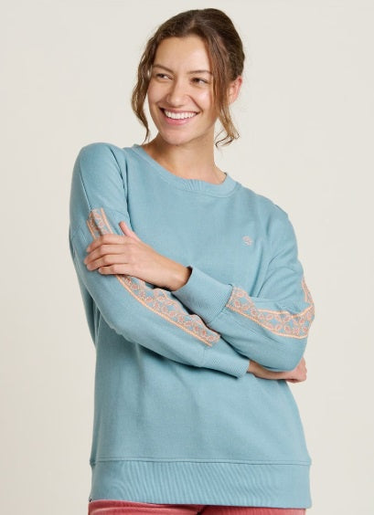Brakeburn Embroidered Crew neck Sweatshirt - Blue