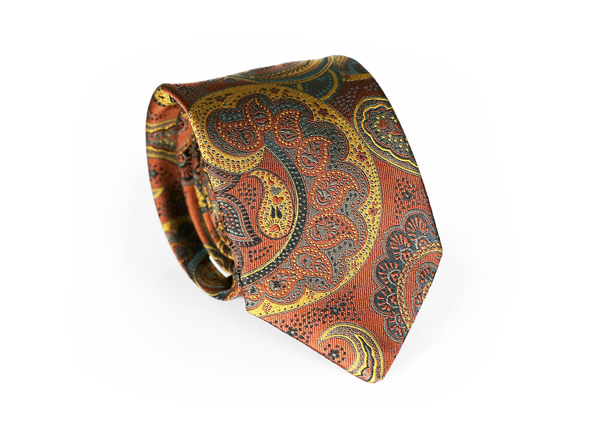 Fellini Luxe Paisley Long Tie